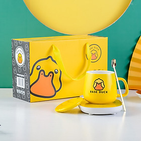 Mua Bộ Cốc Sứ Hâm Nóng Đồ Uống  Đế Điện Bằng Sứ Cao Cấp Làm Nóng Đồ Uống Kèm Hộp  Nắp và Thìa Mạ Vàng Tiện Lợi