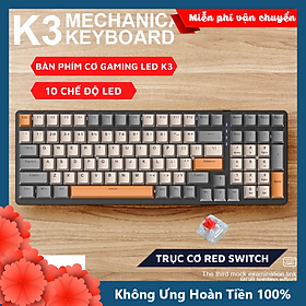 Bàn Phím Cơ Cao Cấp K3 Premium Gaming Nhiều Chế Độ Led Cực Đẹp, Trục Cơ Học Red Switch Dùng Cho Máy Tính, Laptop-HÀNG CHÍNH HÃNG