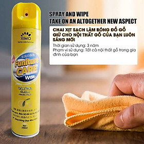 Mua Chai Xịt Làm Sạch Đánh Bóng  Bảo Dưỡng Đồ Gỗ Furniture Care Wax Ximo Home Hương Chanh 330ml