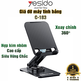 Giá Đỡ để bàn dành cho Ipad, Máy Tính Bảng, Điện Thoại Xoay chỉnh 360 độ - Chất Liệu Hợp Kim Nhôm Cao Cấp - Hàng Chính Hãng