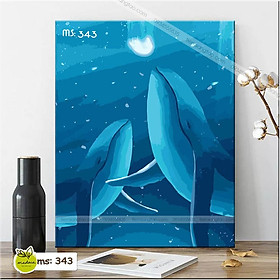Mua Tranh tô màu 40x50cm có khung Đại dương xanh T343