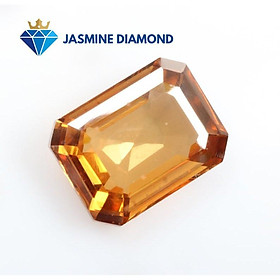 Kim cương nhân tạo Mỹ Moissanite giác cắt Emerald Champagne
