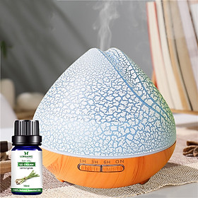 Combo máy khuếch tán/ máy xông tinh dầu Lorganic quả đào FX2059 + tinh dầu sả chanh Lorganic (10ml) LGN0367/ Thích hợp xông phòng diện tích 15-40m2.