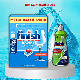 Combo Viên rửa bát Finish All in one 120 V + Nước làm bóng Finish eco 400ml