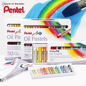 Sáp Màu Dầu Nhật Bản Pentel Oil Pastel PHN Bộ 12/16/25/36/50 Màu | Màu Sắc Tươi Sáng | An Toàn Không Độc Hại