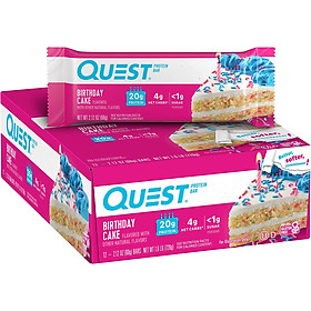 Bánh dinh dưỡng QUEST Protein Bar hộp 12 thanh đủ vị Made in USA