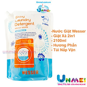 Nước Giặt Xả Wesser Hương Phấn- Dạng Túi Tiết Kiệm Dung Tích 2100ml