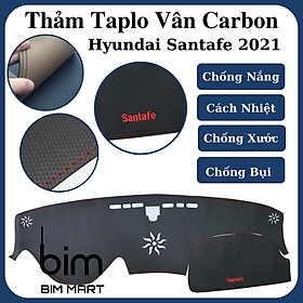 Thảm Da Taplo Dành Cho Xe Hyundai Santafe 2021 Vân Carbon Cao Cấp