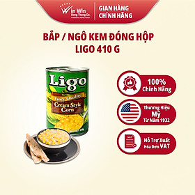 Bắp / Ngô Kem Đóng Hộp Ligo 410 g - Thương Hiệu Mỹ, SX Thái Lan | Ligo Canned Cream Style Corn 410 g