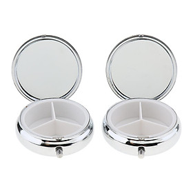 2 Pcs Compact Metal  Box  Case Storage Container for Pocket 3 Slots