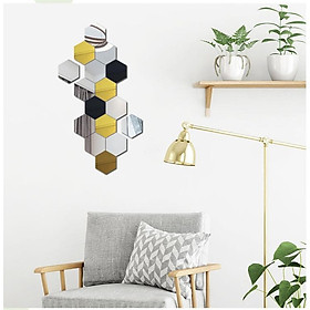 Mua Set 12 miếng gương 3D dùng dán tường trang trí hình lục giác kích thước 17cm x 17cm  Sang Trọng  Hiện Đại