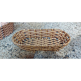 Mua Rổ Nhựa Giả Mây Đựng Bánh Mì (22x10x5cm)