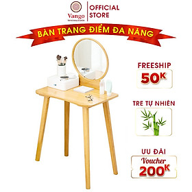 Mua Bàn trang điểm kèm gương thông minh VANGO V27 gỗ tre tự nhiên cao cấp  siêu tiết kiệm diện tích  phong cách hiện Bắc Âu