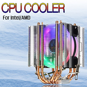 CPU Cooler 4 Heatpipe 4Pin LED RGB Fan for Intel LGA 775/1155/1156/1150/1366 AMD