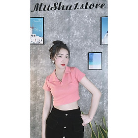 Áo thun nữ Croptop ôm body trơn, màu hồng cá tính năng động