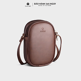 Túi Yuumy ( Thời trang nữ đựng điện thoại size 12 - Túi đeo chéo da Seasand YN119 ) - Nâu