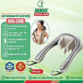 Máy Massage Cổ Vai gáy 6D Nikio NK-138 - Pin Sạc, Công Nghệ Xoa Bóp Mô Phỏng Bàn Tay Người. Giảm Đau Nhức Cổ Vai Gáy Nhanh Chóng