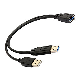 USB 3.0 Female to 2 USB Male Extension Data Cable Y Splitter, 1pcs