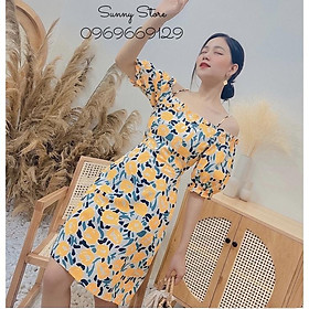 Váy hoa trễ vai - Hàng thiết kế