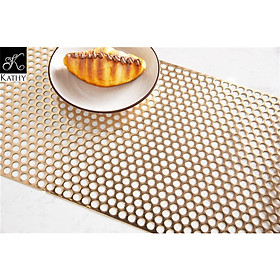 Mua Table runner cao cấp màu vàng không thấm nước phong cách hiện đại GOLD 7174