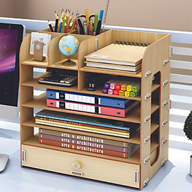 Mua Kệ bàn học hình hộp - bàn làm việc nhỏ gọn  tiện ích - Kệ đựng hồ sơ tài liệu để bàn - Kệ sách mini - Kệ lưu trữ tài liệu giấy A4  A5 bằng gỗ - Vui lòng chọn Mẫu