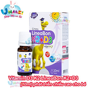 Lineabon bổ sung K2 và vitamin D3 - Có tem tích điểm đổi quà, giúp hấp thụ canxi, giảm còi xương, tăng chiều cao cho bé