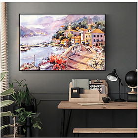Tranh Canvas Phong cảnh Thành phố hiện đại. , Khung hợp nhôm chống ẩm, bền, đẹp, nhiều kích thước. Phù hợp nhiều không gian sang trọng