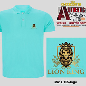 LION KING, mã logo.g155. Áo thun polo cổ bẻ cho nam nữ, form unisex. Áo phông cổ trụ hàng hiệu Goking, quà tặng cao cấp cho gia đình, cặp đôi, doanh nghiệp