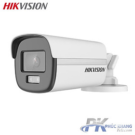 Camera 2MP Hikvision TVI/AHD/CVI/CVBS DS-2CE12DF0T-F  COLORVU - CÓ MÀU 24/24 Hỗ trợ đèn trợ sáng 40m - Hàng Chính Hãng