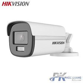 Mua Camera 2MP Hikvision TVI/AHD/CVI/CVBS DS-2CE12DF0T-F  COLORVU - CÓ MÀU 24/24 Hỗ trợ đèn trợ sáng 40m - Hàng Chính Hãng