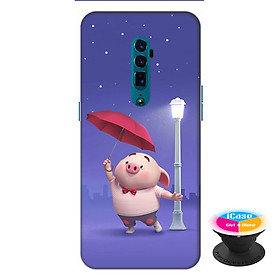 Ốp lưng điện thoại Oppo Reno 10X Zoom hình Heo Con Dạo Phố tặng kèm giá đỡ điện thoại iCase xinh xắn - Hàng chính hãng