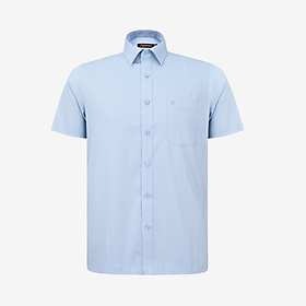 Áo sơ mi nam KHATOCO Tailor Fit ngắn tay A1MN498T2-CNMK758-2704-N