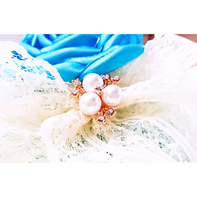 Cài Áo Nữ Sam Handmade Hoa Hồng Biếc Nơ Ren Phồng Tươi Trẻ CA012, Thích Hợp Cài Áo Váy, Đi Tiệc, Làm Quà Tặng