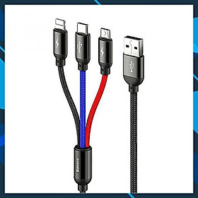 Cáp sạc 3 đầu Baseus Three Primary Colors 3-in-1 Cable USB For M+L+T 3.5A
