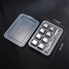 Mua Hộp 8 viên đá Inox 304 lạnh vĩnh cửu kèm kẹp gắp