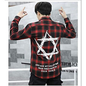 ÁO KHOÁC SƠ MI NAM CARO HỌA TIẾT ÁNH SAO UNISEX CỰC HOT 2019