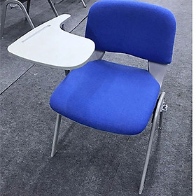 Ghế liền bàn nệm bọc vải bố màu xanh dương mặt bàn bằng nhựa có khay đựng bút tiện lợi Ghế training đào tạo chân thép sơn tĩnh điện CT3617-F CAPTA