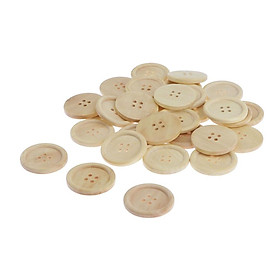 30pcs 40mm (1.6 inch) Round Wood Buttons Small Natural Wooden Buttons for Sewing Children Sweater Crafts Bulk