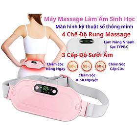 Đai Massage Bụng Cao Cấp - Mát xa Rung, Nhiệt - Hỗ Trợ Giảm Đau Bụng Kinh, Đau Lưng - Quà Tặng Tuyệt Vời Ngày Valentine 14/2, 8/3, 20/10 Cho Chị Em Phụ Nữ 