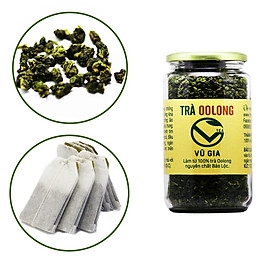 Trà Oolong Nguyên Chất Bảo Lộc Vũ Gia [85gr-hũ] + Tặng 5 Túi Lọc Đựng Trà - Nấu trà sữa, điều trị tiểu đường, giảm cân an toàn