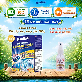 Combo 6 Hộp Bột Tẩy Vệ Sinh Lồng Máy Giặt Mao Bao 306g