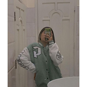 Áo Khoác Nhung Tăm Jacket Varsity Form Rộng Gonz