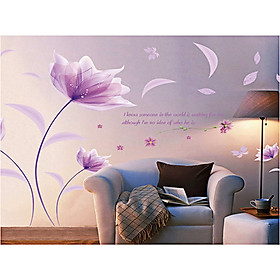 Decal dán tường hoa tím xl