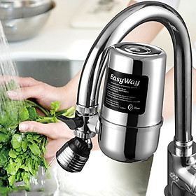Đầu lọc nước tại vòi 8 lớp lọc cao cấp, van inox, vỏ nhựa ABS không độc hại Easy Way, tặng thêm lõi lọc sơ cua, lắp 99% vòi nước hiện nay