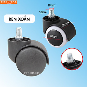 Mua Bánh xe ghế xoay có ren  bánh xe ghế spa  phụ kiện ghế đôn - kích thước phổ thông