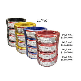 Mua Sỉ cuộn Dây điện đơn sợi đồng mềm 1x0 5 1x1 0 1x1 5 1x2 5 mm2 Cu/PVC VCSF Cadisun WS-1x