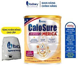 Sữa bột Calosure America+ 800g (Tiểu đường) bảo vệ cơ xương khớp, tim mạch, chống đột quỵ, tăng miễn dịch, vị thanh nhẹ - VitaDairy