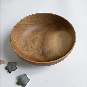 Mua Bát Gỗ Keo  Tô Gỗ Nguyên Khối Đựng Salad Cao Cấp 20x7cm