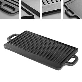 Reversible Grill Korean Style Barbecue Grill Durable Nonstick All Stovetops Griddle Grill Plate for Bbq Breakfast Home Kitchen Baking