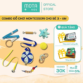 Trọn bộ 8 món đồ chơi cho bé 3-6 tháng Montessori Mota - Hỗ trợ phát triển vận động - Nâng cao trí nhớ - Hàng chính hãng